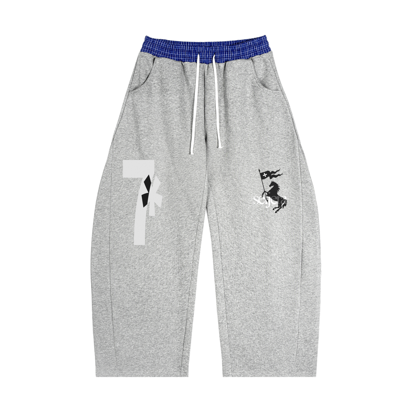 Plaid Waistband Barrel Sweatpants