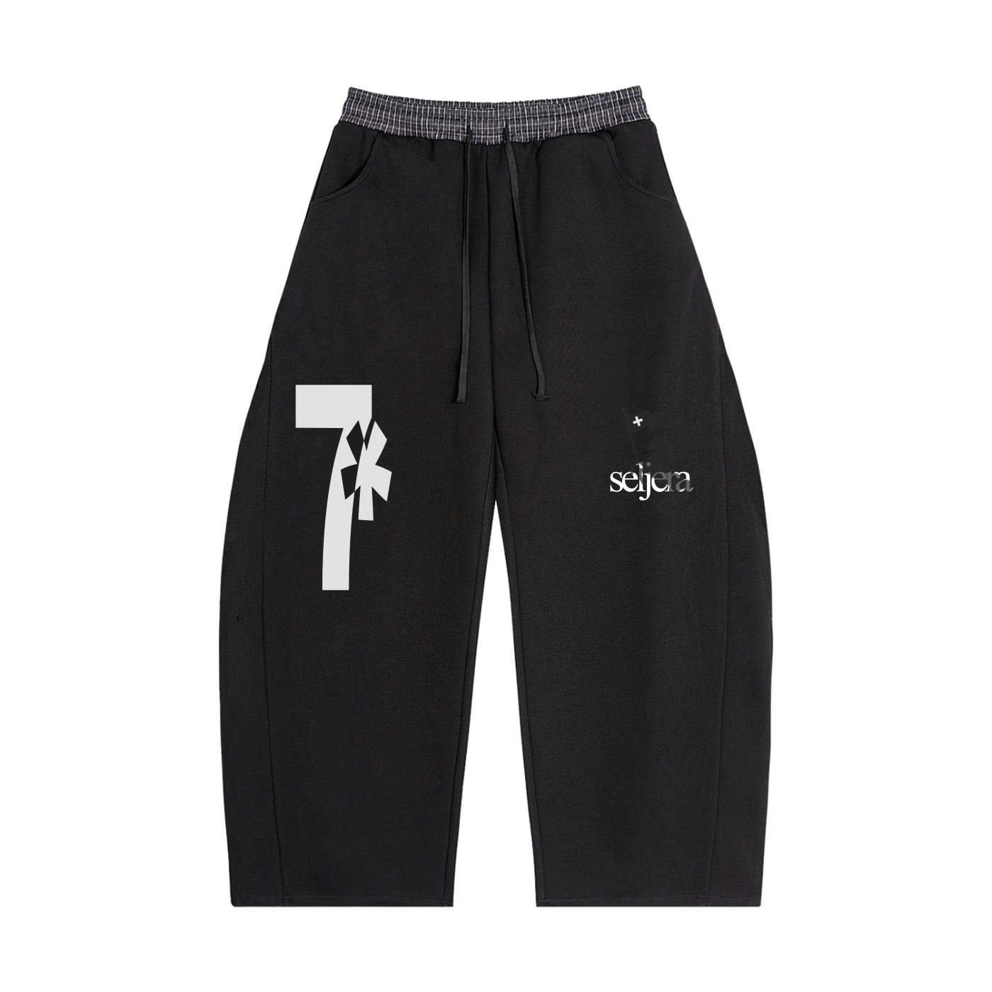 Plaid Waistband Barrel Sweatpants